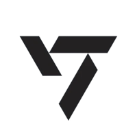 the v logo on a black background